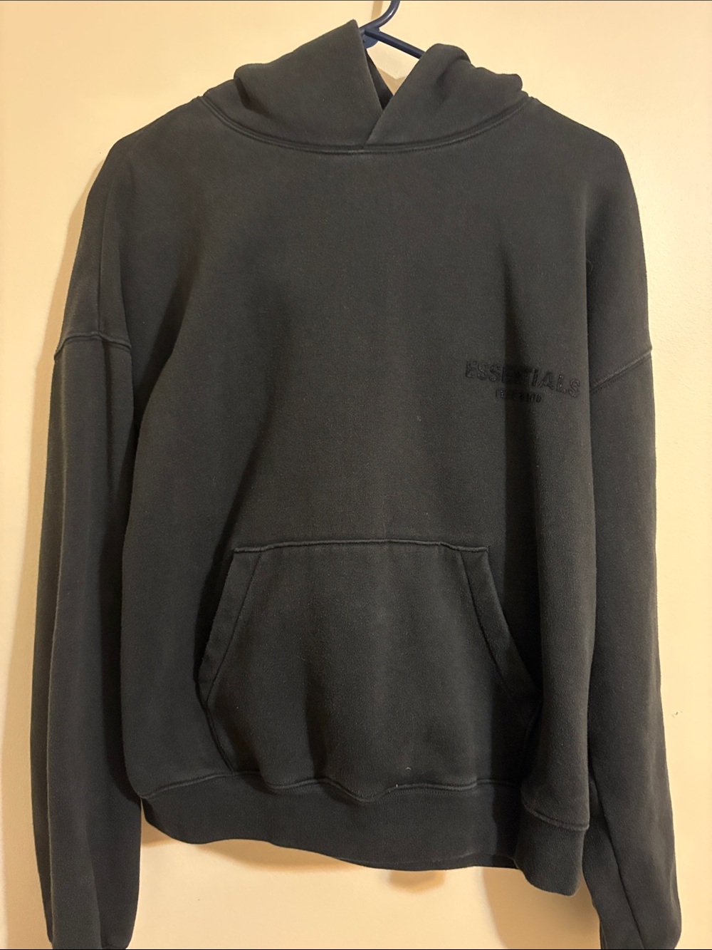 Essentials Men's Black Crewneck Hoodie Sweatshirt